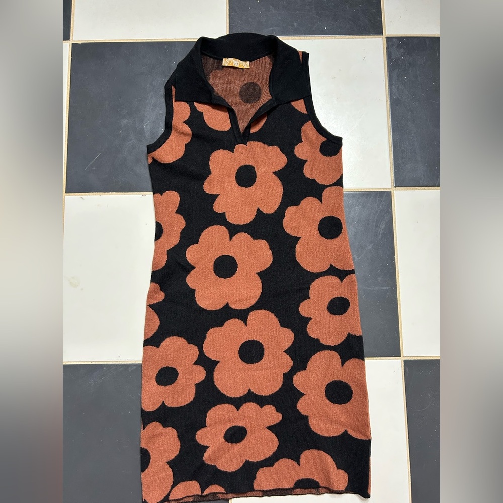 Vintage Floral Sleeveless Mini Dress
